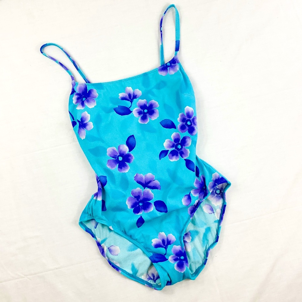 Vintage high cut psychedelic print one piece